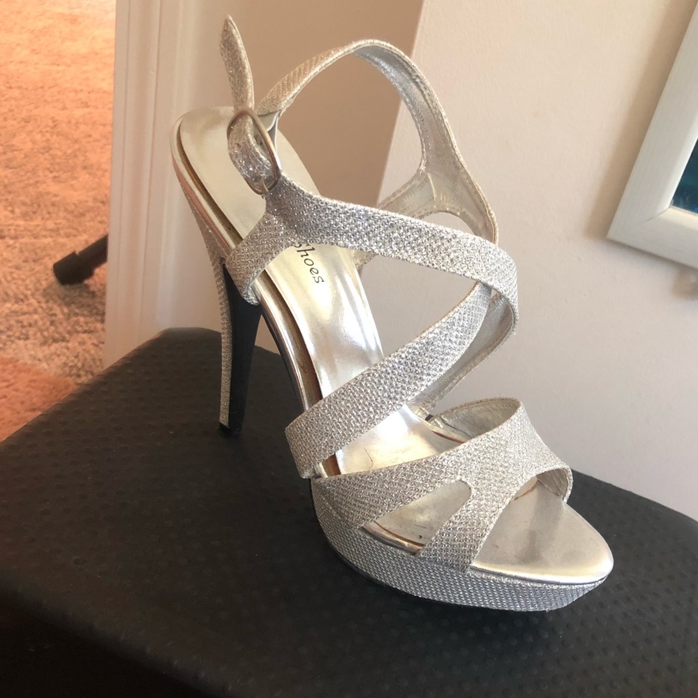 Silver Crossover Heels